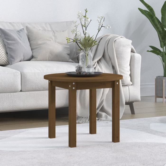 VidaXL Table basse Marron miel Ø 55x45 cm Bois massif de pin 822330