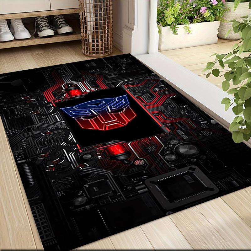 1Pc Transformers Optimus Prime Statue Carpet Rug Customizable Soft Washable Antislip Home Living Room Sofa Mats Personalized Rug 091782
