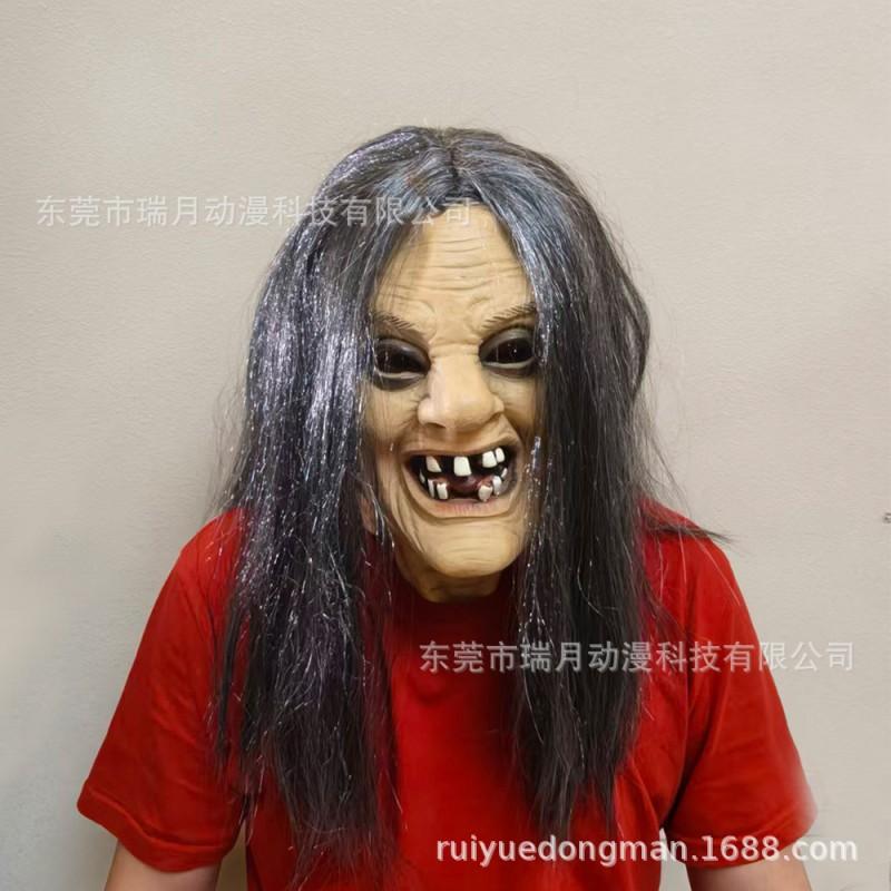 Halloween Witch Mask Cosplay Green Face Adult Women Party Costume