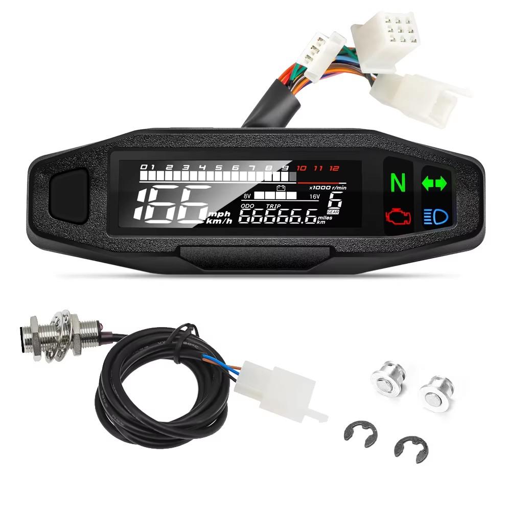 New Motorcycle Speedometer Motorcycle Instrument Digital Tachometer Odometer Instrument Sensor Speedometer Tachometer Tachometer чёрный