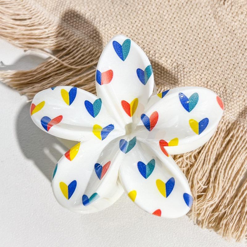 Uv-printed Frangipani HairpinFemale Seaside Vacation Back of The Head HairpinShark Clip