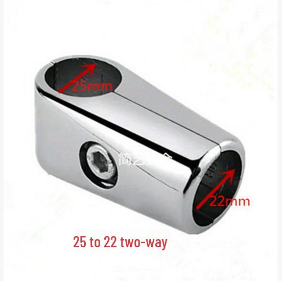 Stainless Steel Two-Way Adapter for 32/25 to 25/22 Round Tube - Clothes Rack Connector