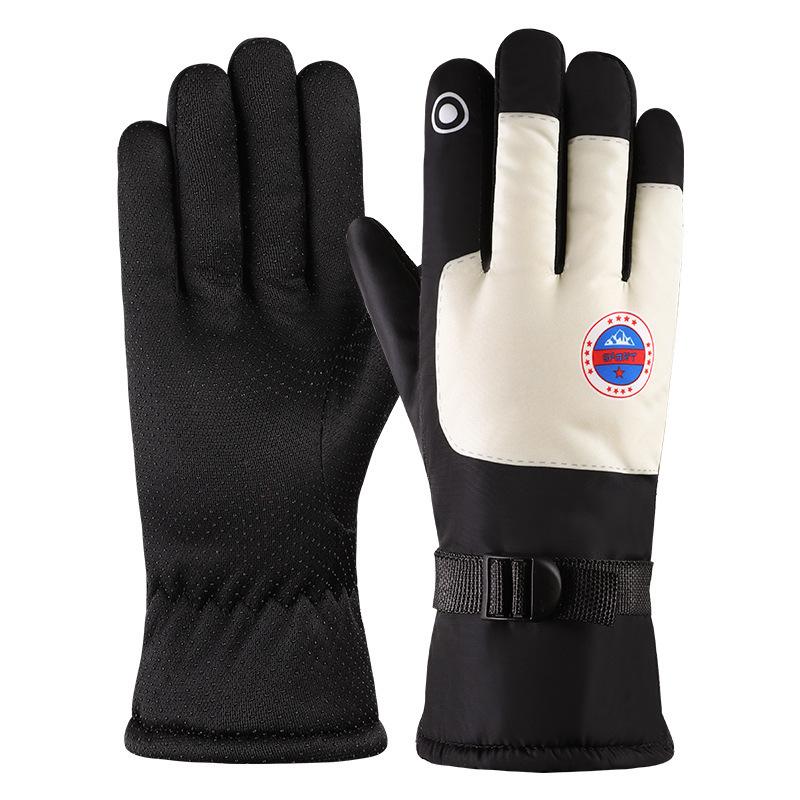 Water-Repellent Fleece-Lined Winter Sports Gloves: Windproof & Warm for Skiing & Cycling