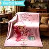1PC Custom Name Blanket Straw-berry Friends Flannel blankets Patterns Throw Blanket All-Season Soft Gift for Couch, Bed, Camping, Birthday gifts