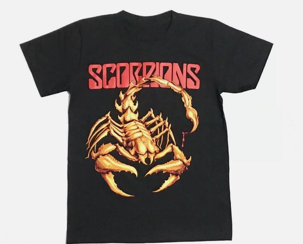 Футболка группы Scorpions Логотип Скорпиона Черный Все Размеры Унисекс Рубашка Унисекс Футболка XL