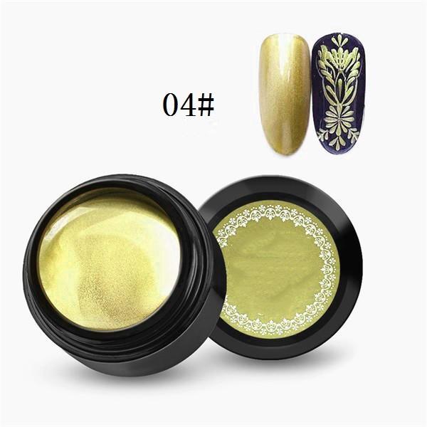 

Лак для фототерапии ногтей, золотой и серебряный зеркальный хлеб, боковой крючок, клей для линии, 8 мл золотой