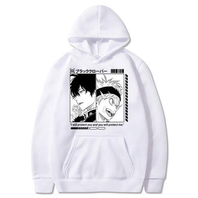 Anime Black Clover Asta und Yuno Grafik bedruckt mit Kapuze Herren Damen Manga Hoodies Lose Casual Sweatshirt Harajuku Männlicher Pullover