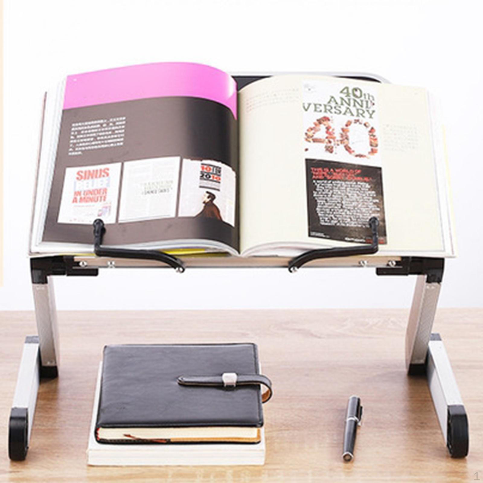 Adjustable Laptop Stand for Bed, Aluminum Desk Table Foldable Tray, Protable Notebook Black