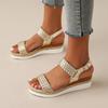 Fashion Women's Toe Wedge Summer Buckle Strap Gladiator Shoes Fashion Espadrilles Platform Sandalias Trend Anti-slip Wear Comfortable