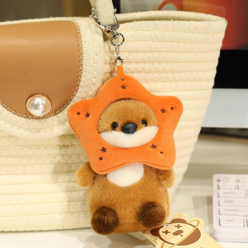 Non-Toxic Otter Plush Cute Little Otter Plush Doll Fish Head Starfish Otter Pendant Doll Cute Children Heart Creative Gift