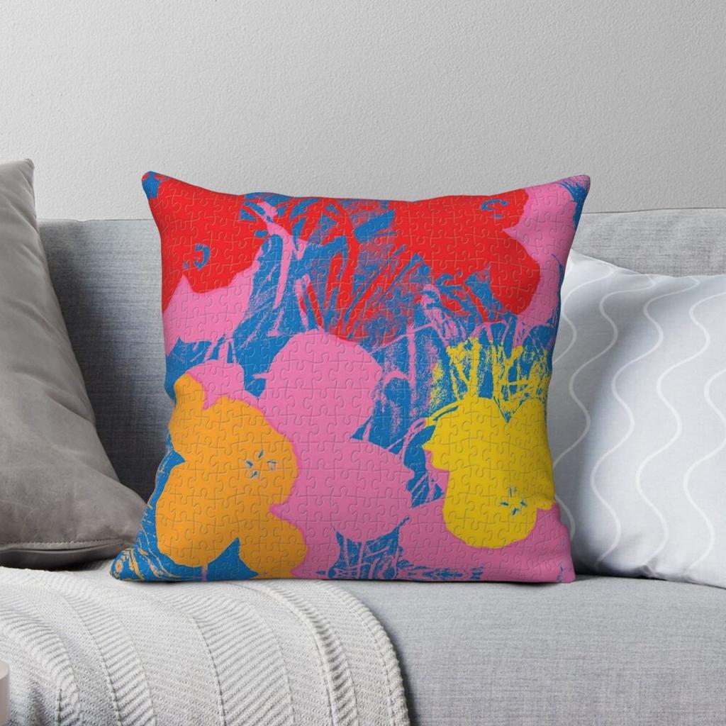 Andy Warhol Color Flowers Pillowcase Polyester Linen Velvet Creative Zip Decor Throw Pillow Case Car Cushion Case