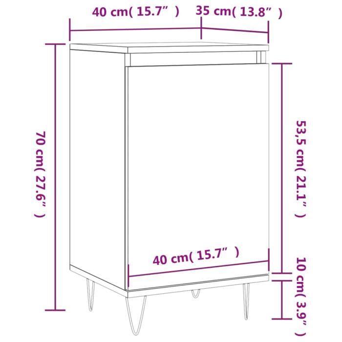 VidaXL Buffets 2 pcs noir 40x35x70 cm bois d’ingénierie 831055