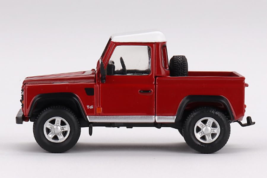 TrueScale Miniatures MINI GT 164 Land Rover Defender 90 Pickup Masai Red Right-hand drive Finished product