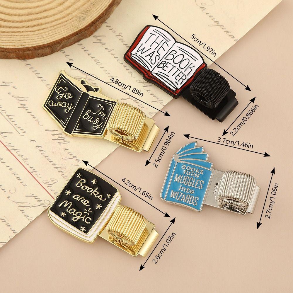 Book Shaped Pen Clip Metal Spring Pen Keeper Multi-functional Pen Holder  Journals & Notebook