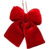 Christmas Tree Hanging Bow Ornament Made from Soft Velvet Flannel with Three Dimensional Design for Holiday Decor