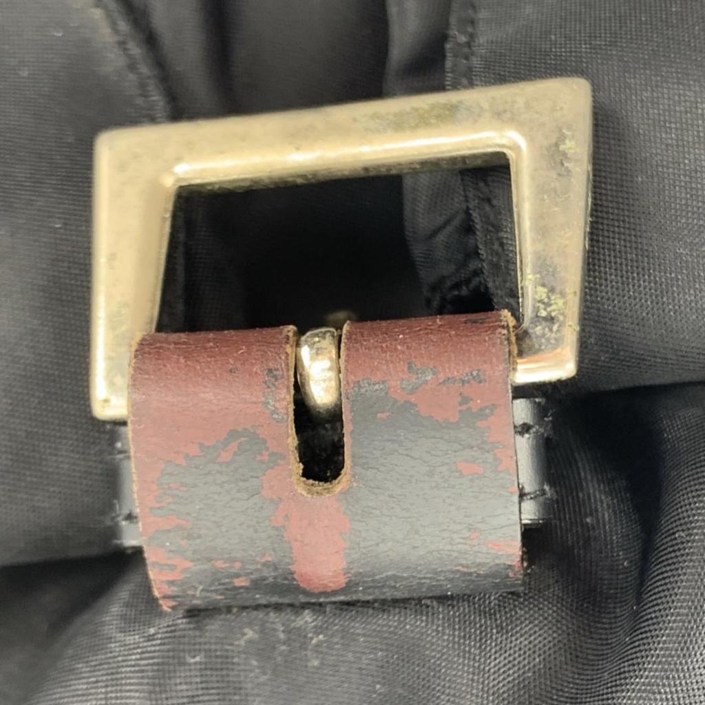 PRADA Rucksuck Backpack Daypack Tessuto Nylon Leather Silver Hardware Black Women's Triangle Logo Plate