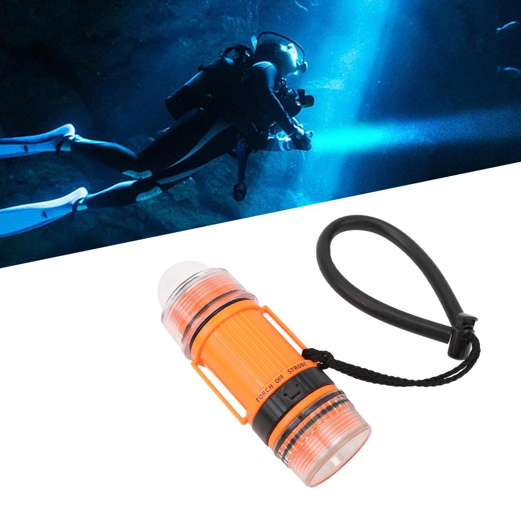 Dive Strobe Light Waterproof High Brightness LED Battery Powered Diving Signal Flashlight for Underwater Adventure