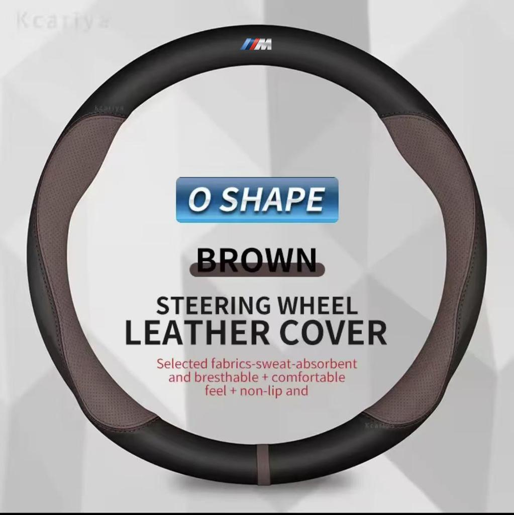 RTJF7 BMW M M2 M3 X1 X3 X4 X5 X7 E39 E46 E60 E70 E87 E90 F10 F15 F20 F25 F30 G05 G20 G30 Car Carbon Fiber Leather Steering Wheel Cover