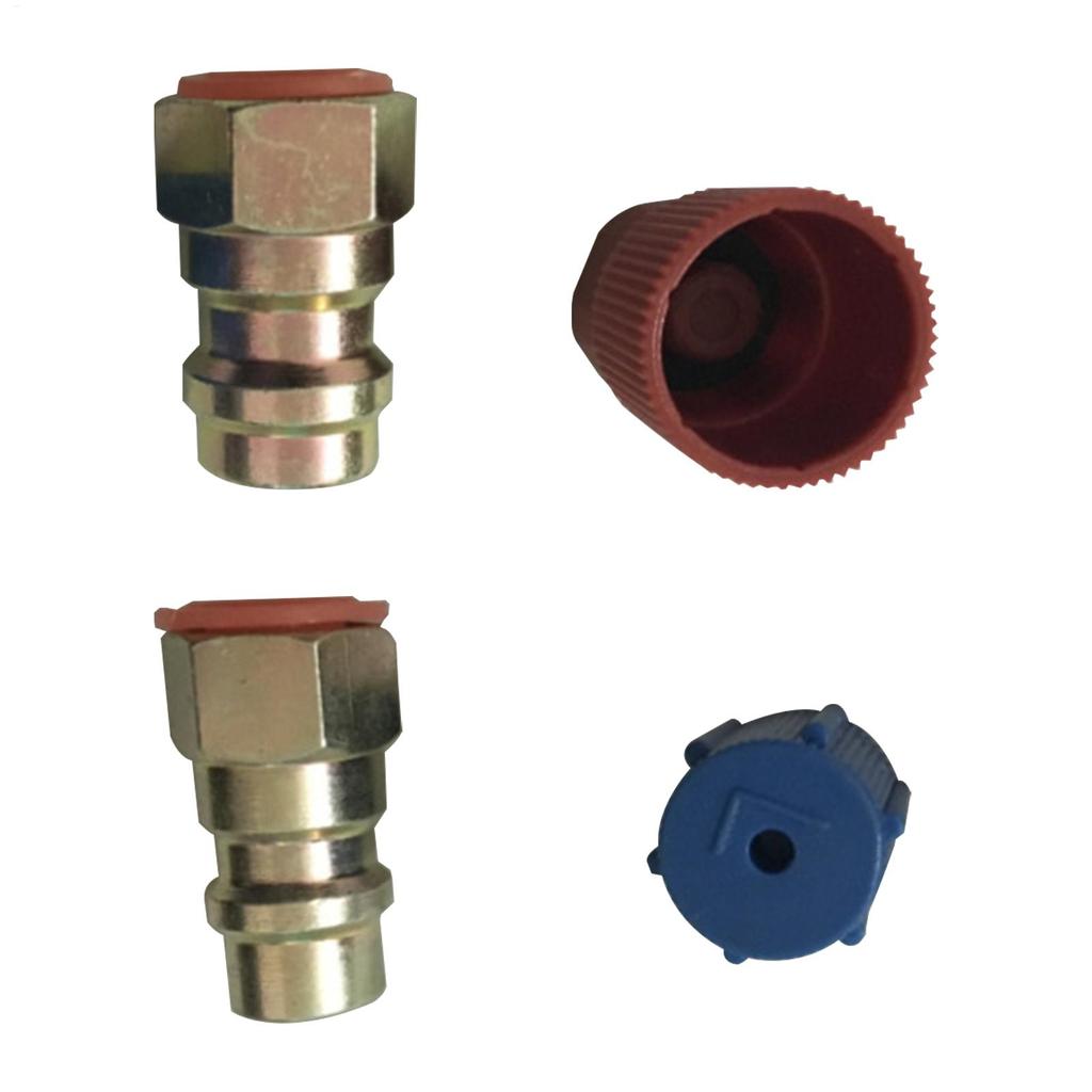 Auto A/C fitting port adapter R12 to R134a conversion Quick disconnect couplers High/low pressure adapter car AC retrofits kit