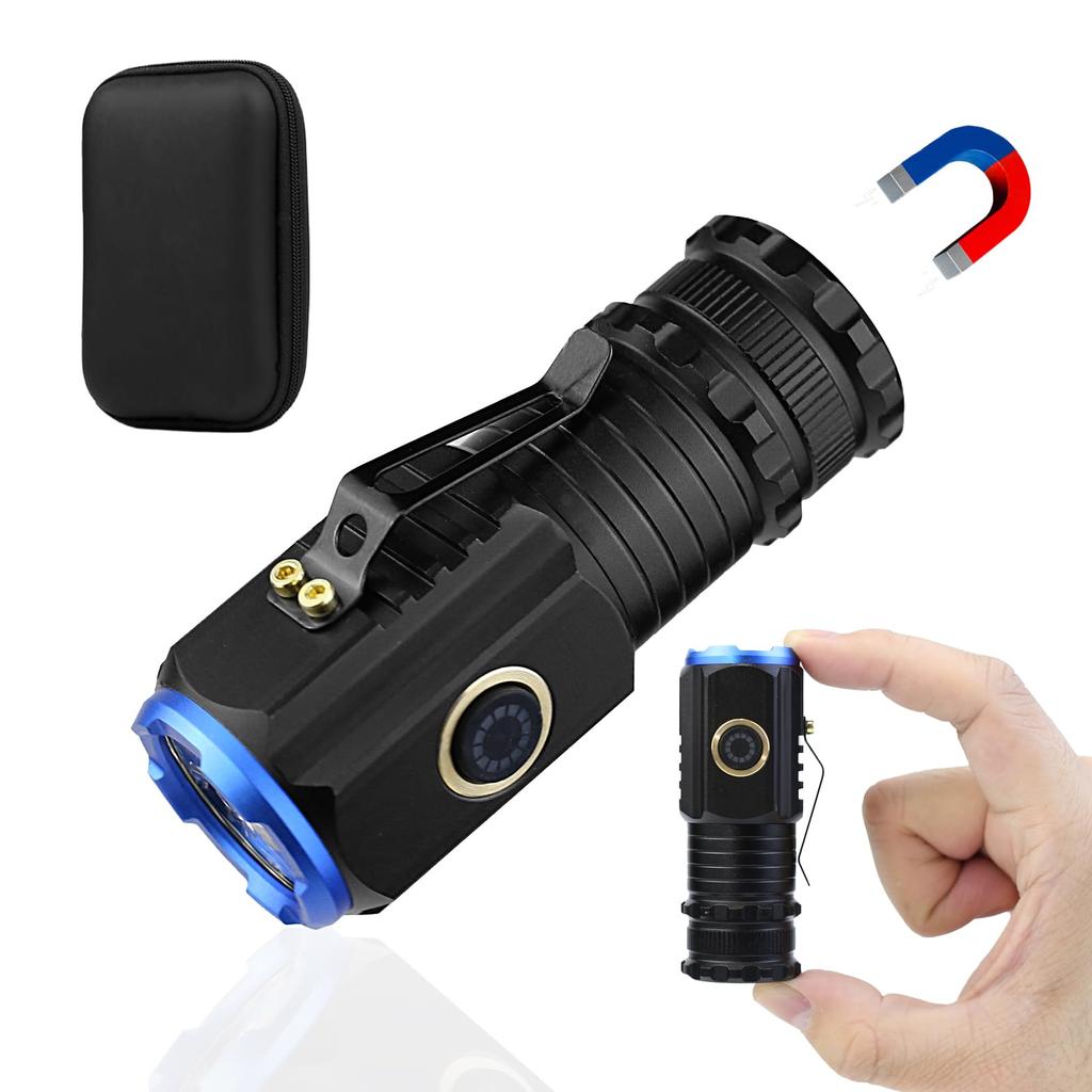 handheld LED flashlight with 2000lm high shockproof pocket magnetic 5 lighting aluminum alloy COB work fast ideal for security power and