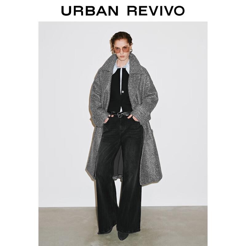 UR Women s Plush Double-Breasted Lapel Coat S(XS-S)