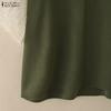 ZANZEA Women V-Neck Casual Lace Splice 3/4 Sleeve Loose Blouse