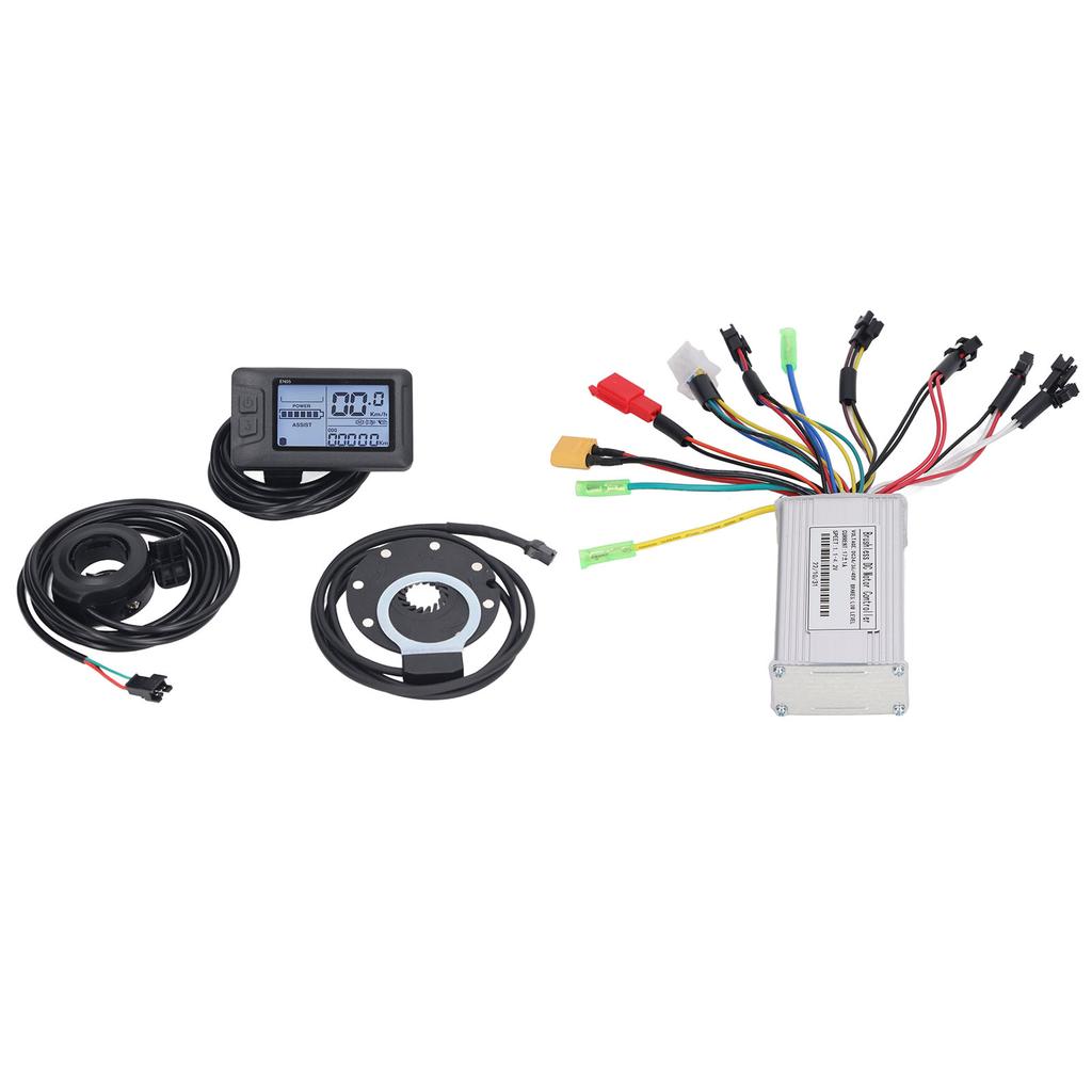 E-Bike Umbausatz 250W 350W 17A Sinuswelle 3 Modi Bürstenloser Motorcontroller Display PAS Daumengas Set