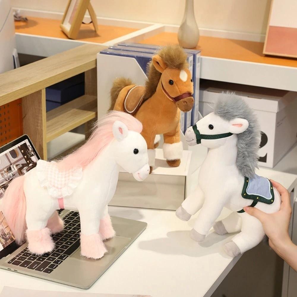 Cute Horse Plush Doll Toys Soft Zodiac Pony Figurine Stuffed Animal Horse Horse Ornament