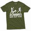 Men's Funny Zombies Hate Fast Food T-shirt Foodie Humor Gift Shirt Humorous Tee Unisex T-Shirt