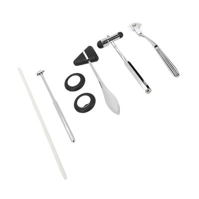 5-teiliges neurologisches Hammer-Medizininstrumentenset mit Pinwheel-Diagnostik-Perkussionshammer aus Zinklegierung