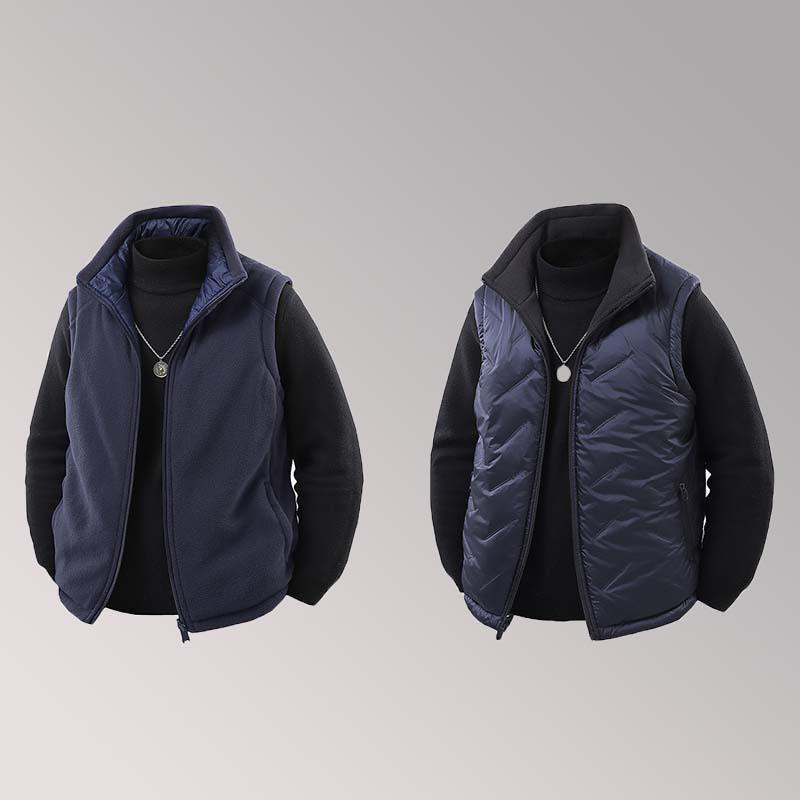 

Unisex Plus Size Reversible Fleece Vest - Thick, Warm Cotton for Couples XS