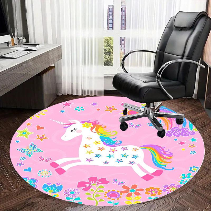 1pc Office Carpet Chair Mats Unicorn Fantasy Garden Party Perfect for Decorating Office Chairs, Living Rooms, Or Bedrooms