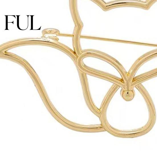 Bag Accessory Pin Women Brooch Hollow Fox Decor Stainless Exquisite Anti-slip Wear-resistant Anti-oxidation Jewelry Coat Collar Hat Scarf Decoration