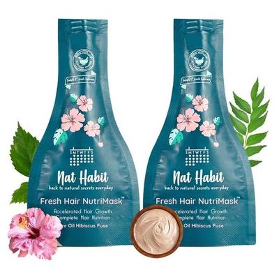 Nat Habit Five Oil Hibiscus NutriMask-maska do włosów na porost włosów, odżywiająca, wygładzająca, do włosów suchych i kręconych(Opakowanie 2 x 40g)