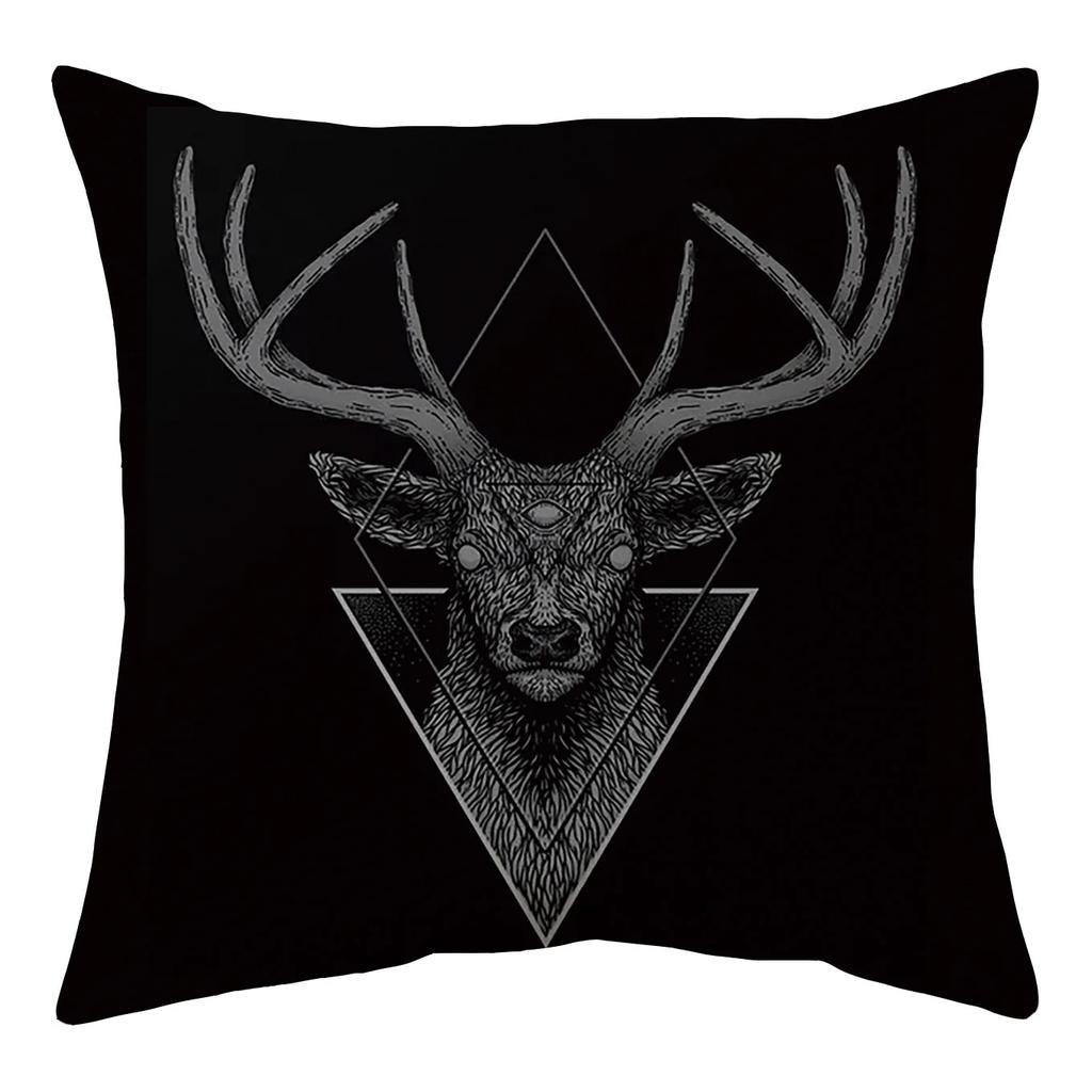 Black Party Halloween Ghost Skull Pumpkin Decorative Cushion Cover Polyester Throw Pillow Cover Pillow Case 45X45Cm