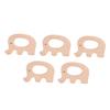5pcs Wooden Teether Animal Baby Teething Toy DIY Natural Wood Teething Accessories (Elephant)