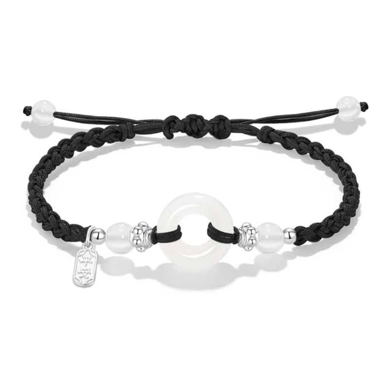 

Jinyi Kingee Безопасный и Счастливый Счастливый Амулет Мира Пряжка Пара Плетеный Веревочный Ремешок для Подруг Рождественский Подарок New arrival Peace Joy Bracelet Black