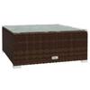 Vidaxl Garden Coffee Table, Brown, 60X60X30Cm, Poly Rattan And Glass