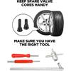 Tire Valve Stem Puller Tools Set,Includes Valve Stem Cores,4 Way Valve Core Remover,Single Head Tire Valve Core Remover,Valve Stem Taller, Tire