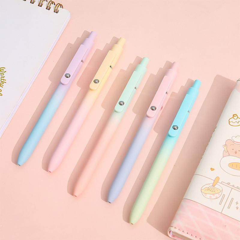 5Pcs Retractable Gel Pens Set, Quick Dry Black Ink Fine Point Soft Touch Roller Ball Gel Ink Pen For Smooth Writing