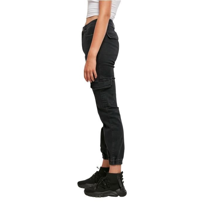 Pantalon cargo femme Urban Classics Organic Stretch Denim - noir - 28