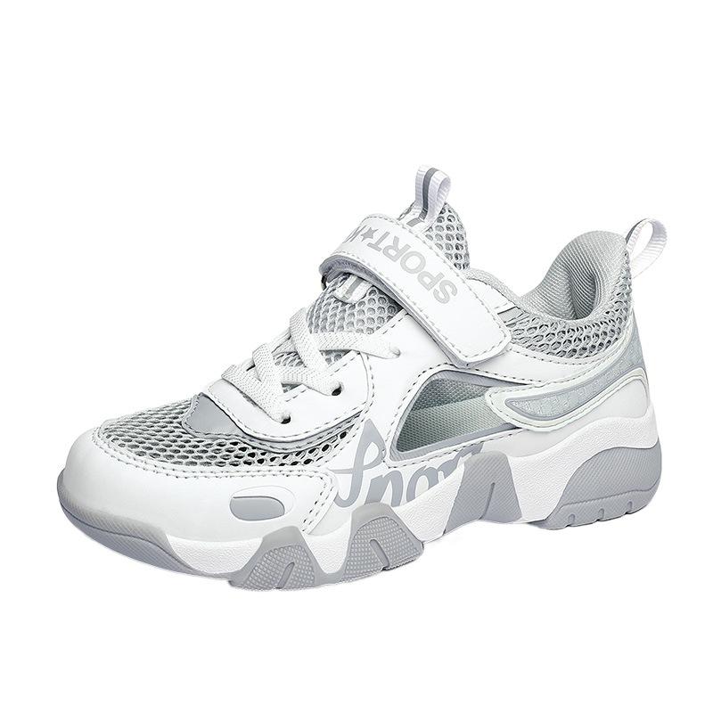 Boys Shoes 2025 New Summer Middle and Older Children's Single Mesh Shoes Hollow Breathable Boys Frame Shoes Children's Sports Shoes