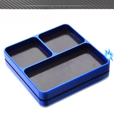 RS 98*98*11mm CNC Aluminium Magnetic Screw Tray Nut Gasket Storage Tool for RC Car Boat Airplane Model