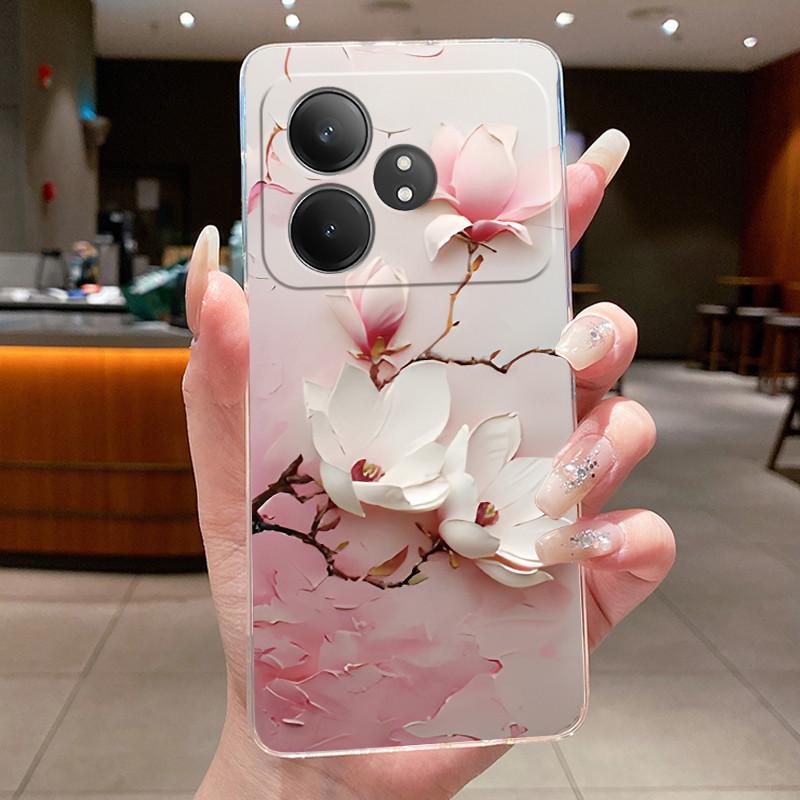 Phone Case For Realme GT Neo 6 SE/GT Neo6/GT 6T/Realme GT 6 Butterfly Bow Protective Casing Transparent Soft Silicone TPU Cover