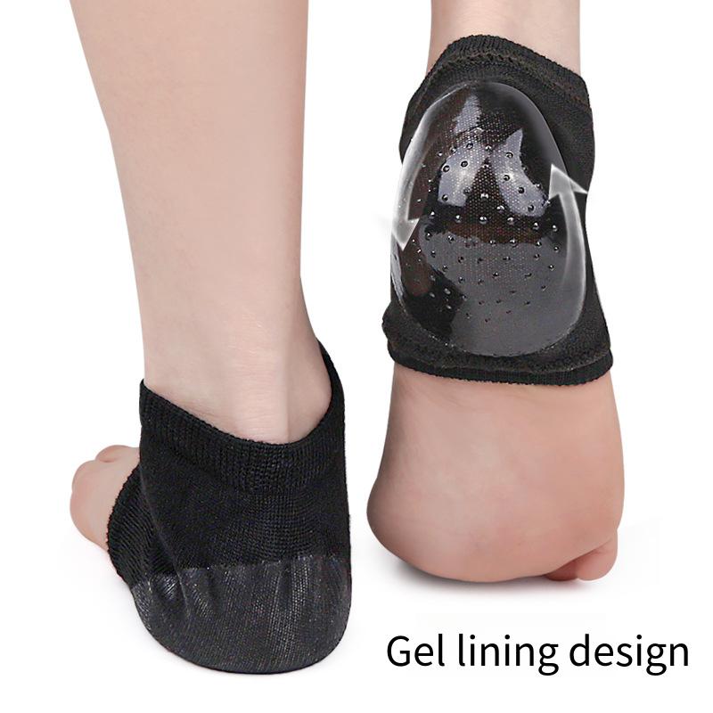 Socken Fußpolster für Fersen Fersen-Gel Schützende Stoßdämpfende Einlegesohlen Fußpflege Haut-Reparatur Kissen Anti-Rissige Fußsocke