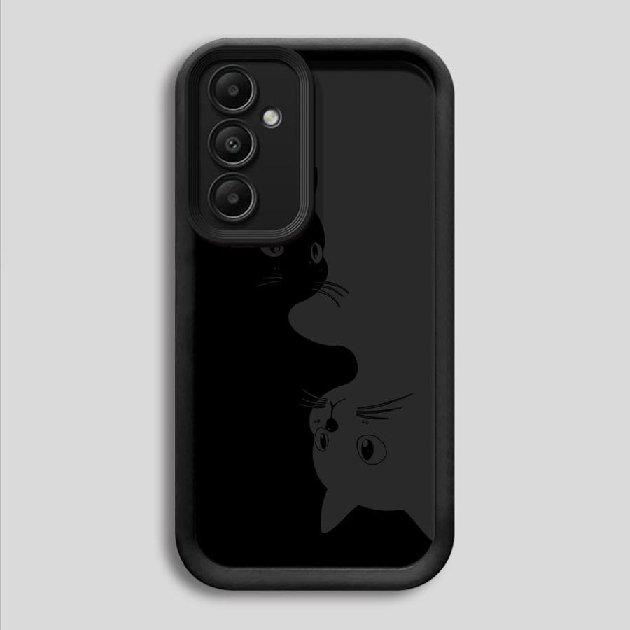Cartoon Black Cat Soft Cover Case for Samsung Galaxy A36 A32 A33 A14 A24 A13 A34 A23 A12 A26 A22 A16 A56