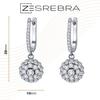 Elegant S925 Earrings With Large English Zircon, Long Hanging
