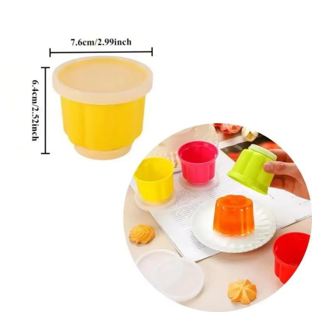 4pcs Reusable Gelatin Ice Cream Mold with Stackable Lids Baking Tools for Home Kitchen