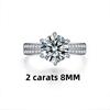 Copper Ring Claw Inlaid Imitation Moissanite Diamond Women'S Elegant Simple Luxury Jewelry Ring Accessories