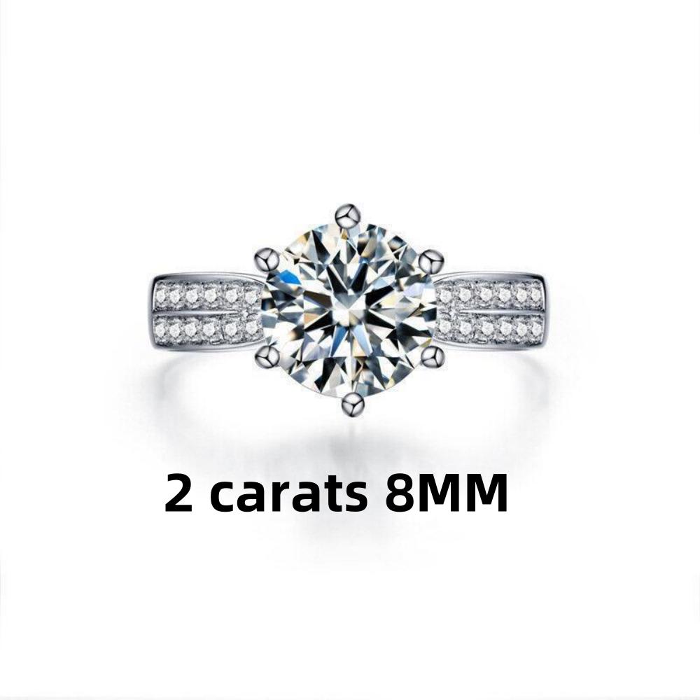 Copper Ring Claw Inlaid Imitation Moissanite Diamond Women'S Elegant Simple Luxury Jewelry Ring Accessories